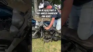Сможет ли он завести мотоцикл Harley-Davidson Pan Head 1951 года выпуска?