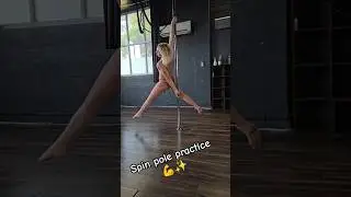 Spin pole practice 💪✨️ use it or lose it!! #fitness #pole #strength