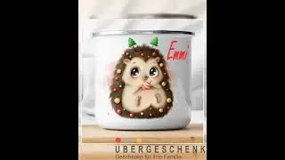 Personalisierte Weihnachtsigel-Tasse