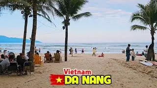 Vietnam DA NANG Promenade & Beach 2026 - Vibrant Tourism Atmosphere at My Khe Beach on a Sunny Day