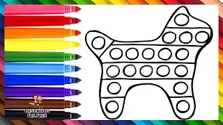 Desenhar e Colorir um Cachorro POP IT 🐶🐕🔴🟠🟡🟢🔵🟣🌈 Desenhos para Crian&ccedil;as