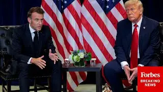 JUST IN: Reporters Ask Trump And Macron About Israel, Palestinian Statehood | UNGA