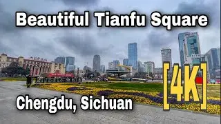 A Walk Around @ Tianfu Square in Chengdu, Sichuan, China | 4K HDR