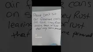 PLEASE DON'T SIT AIR FRESENER CANS ONSINK THEY RUST LEAVING STAINS OF RUST THAT MAY BECOME PERMANENT