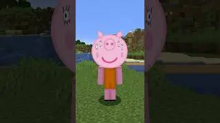 Peppa Pig Family Minecraft skins with actual heads (Front view)