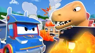 Dinosaurussen zijn terug! Reddings Team moet SNEL handelen! | Auto en Truck Redding voor Kinderen