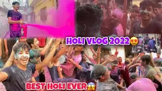 Holi vlog 2022😱||Yaara nal lagiya Rounka😍|| 🌈Balloon Fight,Smoke cylinder,Holi dance🔥