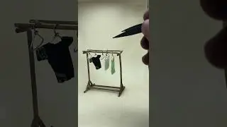Miniature Hanger & hanger stand #classicminiature #diy #miniatureart #artwork #art