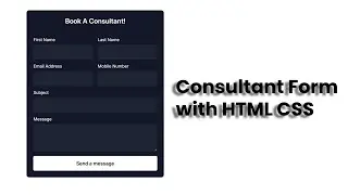 How to Create a Consultant Contact Page HTML CSS | HTML CSS Consultant Contact Page @raselcoder
