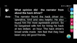 What opinion did the narrator from about the hack driver? || Class 10 English