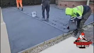 Pattern imprinted concrete, printing process, 