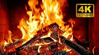 Камин в разрешении 4K 🔥 Реалистичные звуки потрескивания огня | Уютная атмосфера, расслабление, сон.
