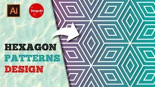 How to design pattern in illustrator || Hexagon pattern design || Design21