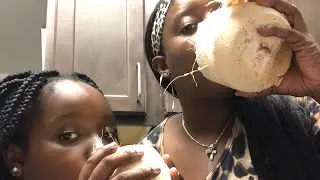 Unboxing Tikis Drinking Coconut🥥🔨how to open a coconut or not 😍