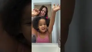 Mom styles 4 year old daughters hair and gets the cutest reaction #kidshairstyle #shorts