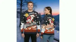 Chicago Bears Dj Santa Light Up Ugly Sweater Blue Orange