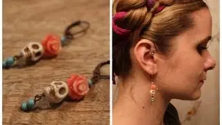 DIY, Day of  The Dead - Frida Kahlo  Inspired Earrings.