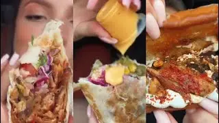 Shawarma 🥙 burger Burrito 🌯ASMR MUKBANG CHIPOTLE GIANT BURRITOS CHIPS CHEESE STEAKQUESADILLA 