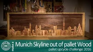 Munich skyline made out of pallet wood - Pallet upcycle challenge 2016