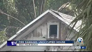 Fire damages unoccupied home in West Palm Beach.