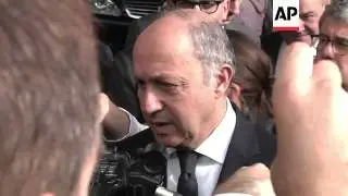 US, French, German and UK FMs arrive for talks with Iran; Fabius comments, Ashton leaves