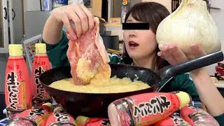 【超巨大ニンニク】３キロ！？ほぼニンニク唐揚げで上司を撃退する社畜OLの女【酒村いっも、】