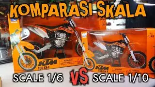 KOMPARASI SERU SCALE 1/6 VS 1/10 /REVIEW DIECAST MOTORCYCLE MOTO TRAIL SUPERMOTO NEWRAY KTM 450 SXF