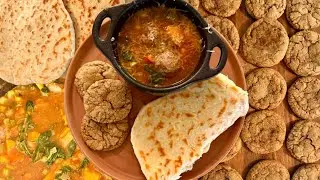 Fall Lamb and Sweet Potato Stew, Homemade Naan, and Pumpkin Brown Sugar Cookies 