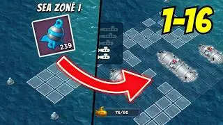 Boom Beach SONAR OPS - Beating Sea Zones 1-16!