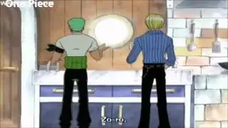 One Piece - Funny moment Zoro and sanji wash dishes together