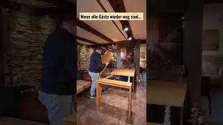 Transformer-Tisch: Esstisch wird zur Wandkonsole mit integriertem LED Kamin.