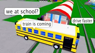 Can FULL School BUS Stop a Fast MOVING Train on Roblox