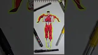 Painting omni-man from invincible #shorts #art #comics #marvel #dc #invincible #omniman #colors