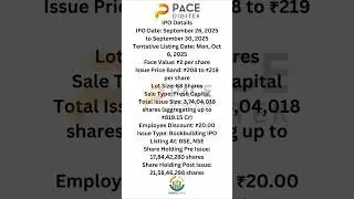 Pace Digitek #insurevestcapital #ipolisting #investing #ipo2025 #2025 #ipo #trading #stockmarket