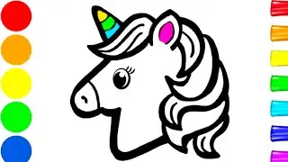 Как нарисовать радужного единорога 🦄🌈✨ | Простые рисунки | Пошаговый урок рисования | Рисование а...