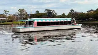 The Friendship Boat Going  From the Beginning of World Showcase To Germany at Disney's Epcot.