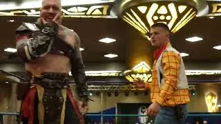 Colt Johnson as Woody from Toy Story vs. Onyx as Kratos from God of War