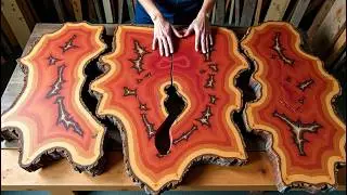 Genius Carpenter Joins Two Redwood Planks to Create a Furniture Pieces// Classic Woodworking Skills
