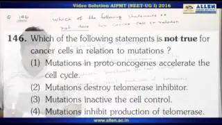 AIPMT 2016 Biology Solution &ndash; Q. 145,146 (Paper Code-P) NEET-UG 2016 Phase I
