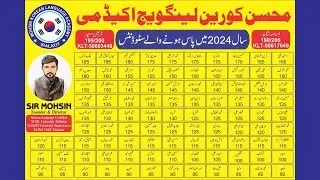 Academy Result | Students List Passed Korean Language Test | 03156710785