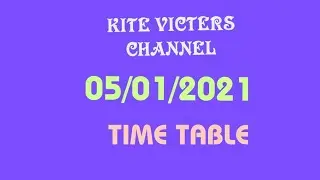 KITE VICTERS CHANNEL FIRST BELL TIME TABLE