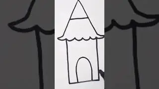 Easy Hut Drawing #shorts #youtubeshorts #easydrawing #Abhisoni