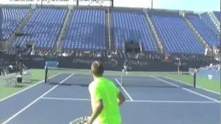 Jack Sock vs Gilles Simon US Open 2011 practice Court Level