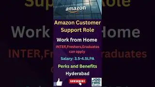 💻 Amazon Customer Support WFH Job Telangana! 12th Pass | No Exp!#ytshorts #workfromhome #amazon #job