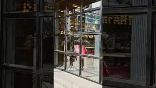 Black colour aluminium Partition doors tuffan GLASS #glass #aluminium #partition #hyderabad