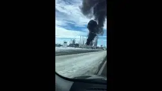 Raw video of Great Falls refinery explosion and traffic delays