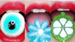 ASMR EMOJI FOOD jelly kohakuto sea grape sprinkle honey jelly kohakuto mukbang eating sounds#short