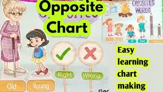 Opposite Chart making/Opposite words chart making ideas/Classroom decoration ideas/Board decor 