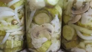 Sałatka ogórkowo - pieczarkowo - kalafiorowa - przetwory na zimę