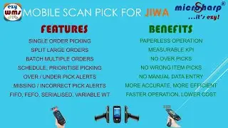 EzyWms Pick Orders Scan Barcode app in Warehouse for Jiwa Financials ERP by Microsharp Global